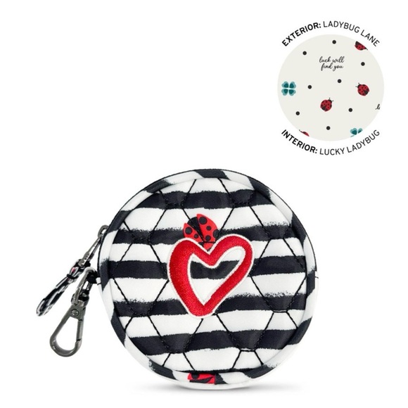 Lug Circle Pouch Ladybug Lane NWT. EMBROIDERED HEART - Picture 8 of 9